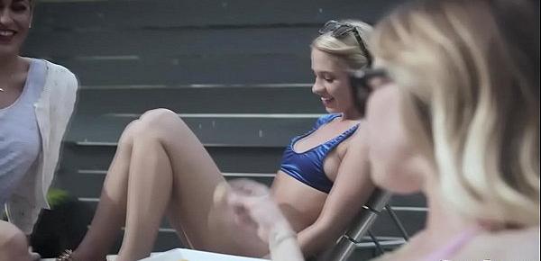  Shy teen Khloe Kapri went to her second parents house for a vacation and didnt expected to start an awesome threesome with  her horny god parents.